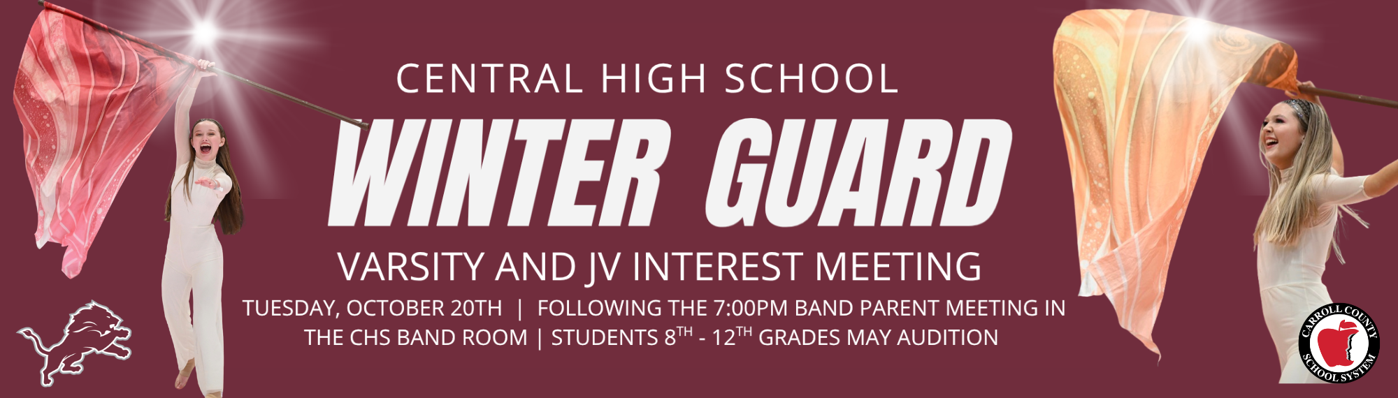 Winter guard will hold an interest meeting after the band parent meeting on Tuesday, October 20