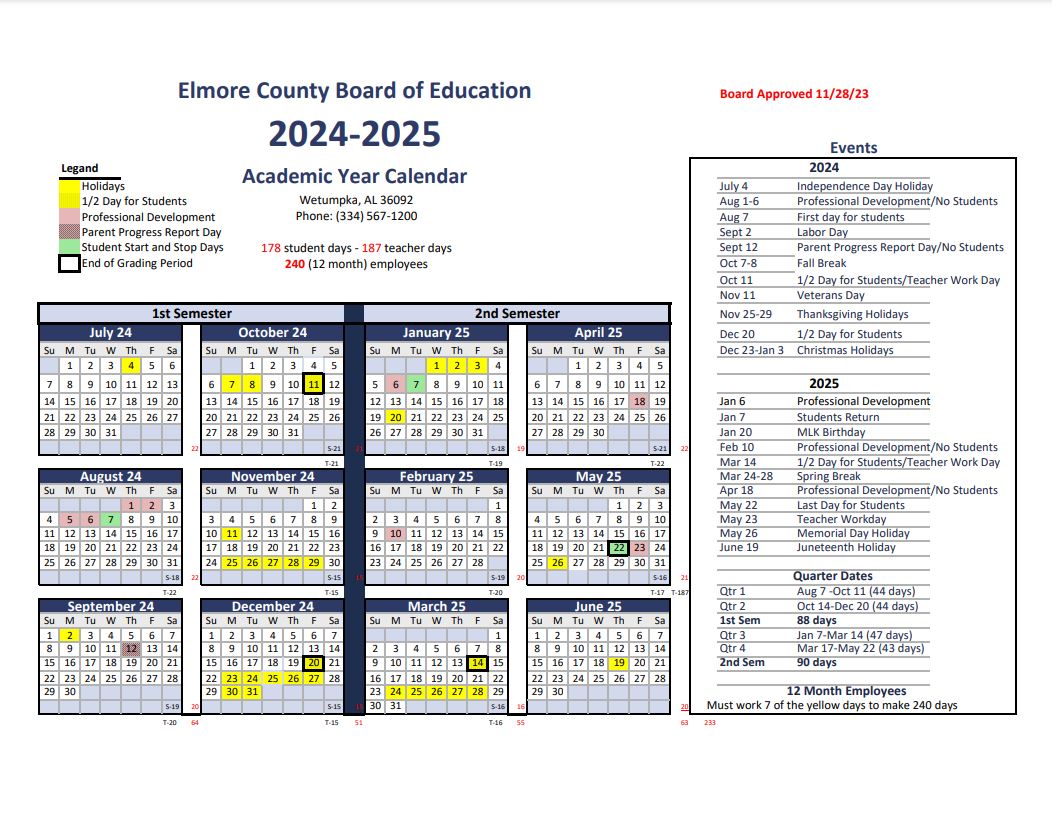 Academic Calendar