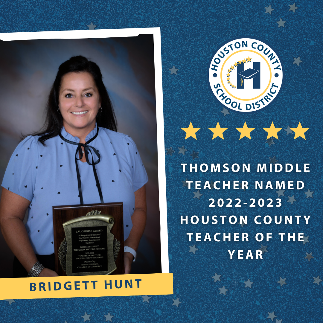 Thomson Middle Teacher Named 2022-2023 Houston County Teacher of the Year