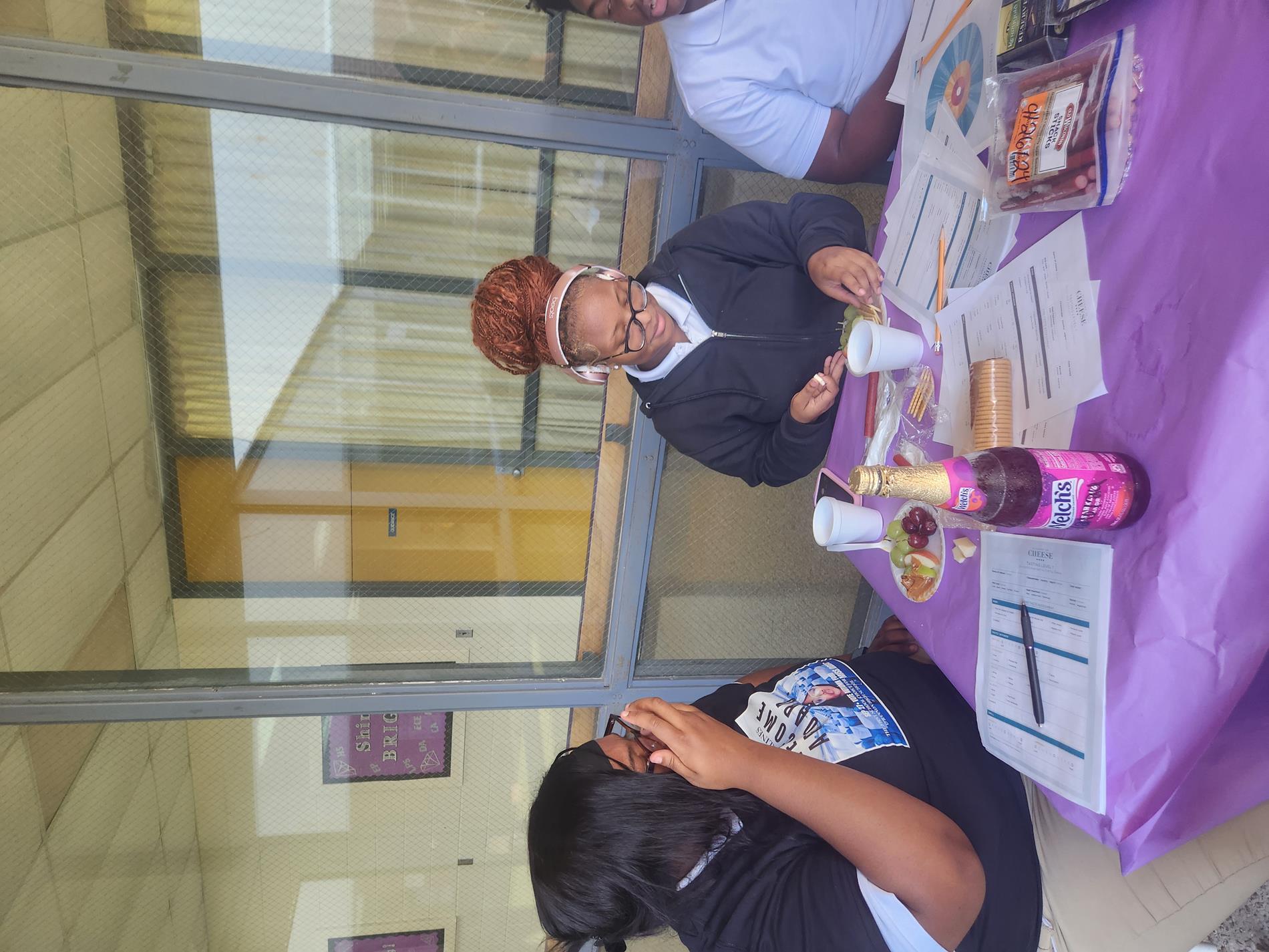 Obannon, Greenville High, and Riverside high school students taste various types of cheese for Culinary Arts Class