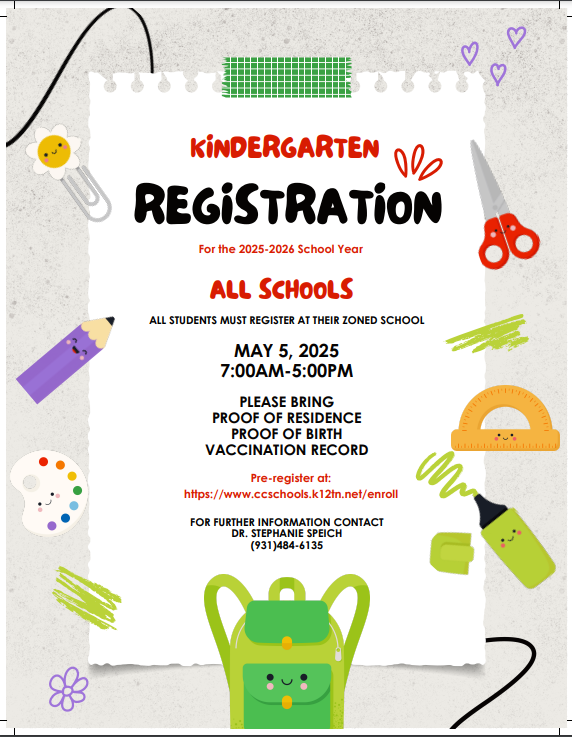 Kindergarten 2025-2026 Enrollment Flyer