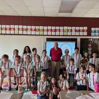 Students with James Spann