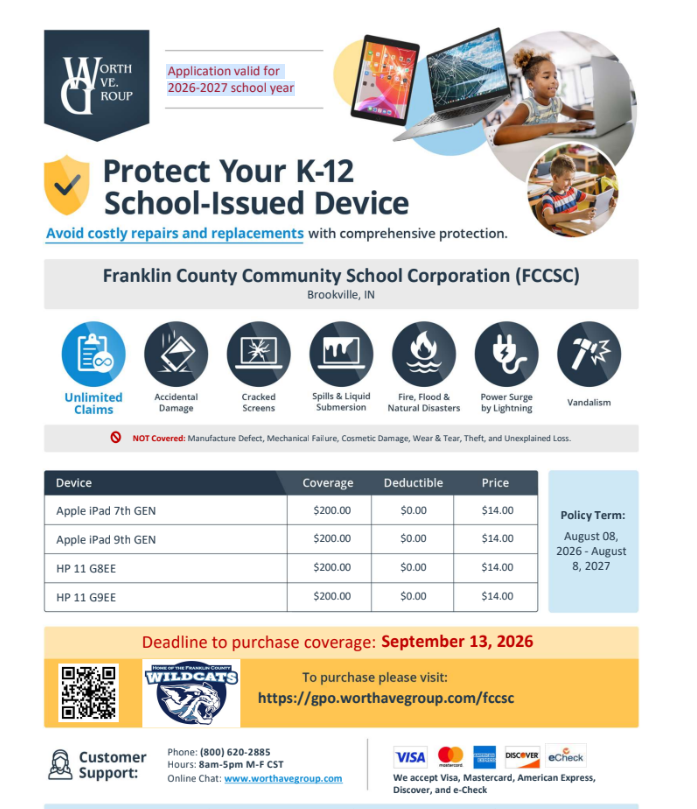 Device Insurance link for ipads and chromebooks