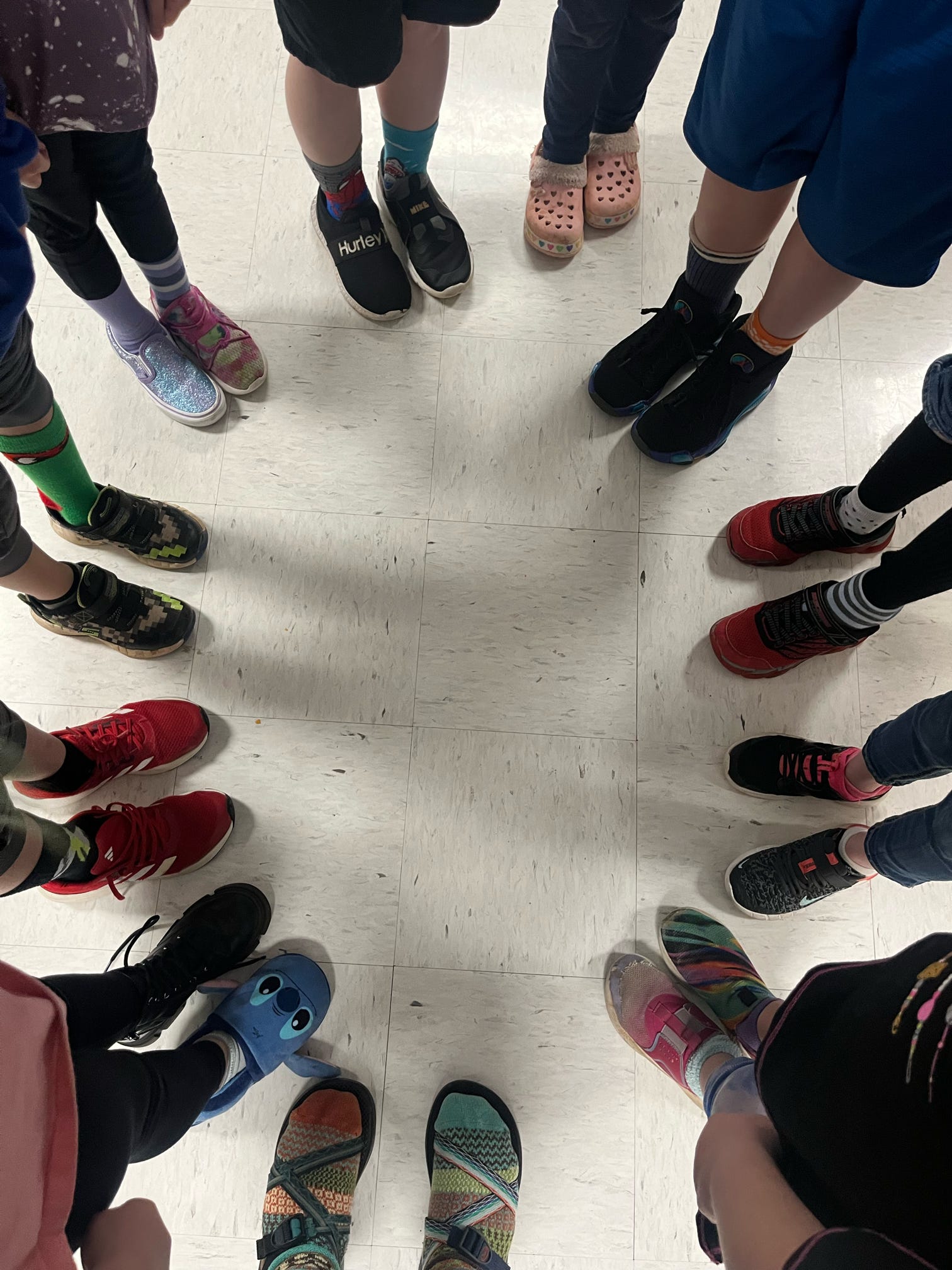 Fox in Sox Wednesday: Students wore mismatched shoes or crazy socks to celebrate Read Across America Week.