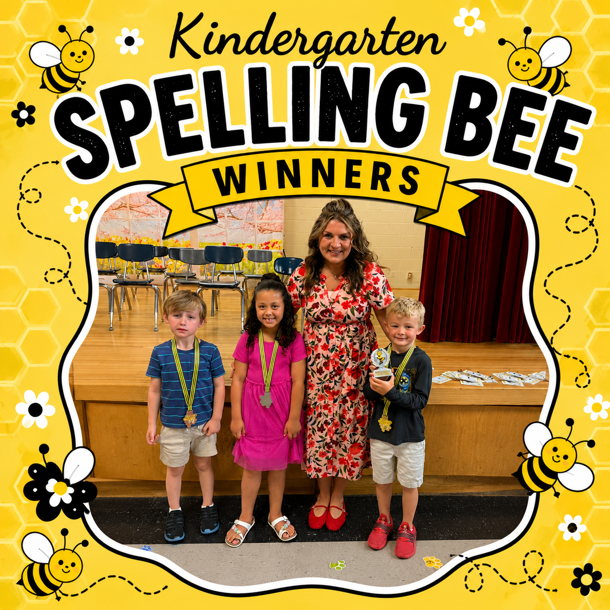 Kindergarten spelling bee winners
