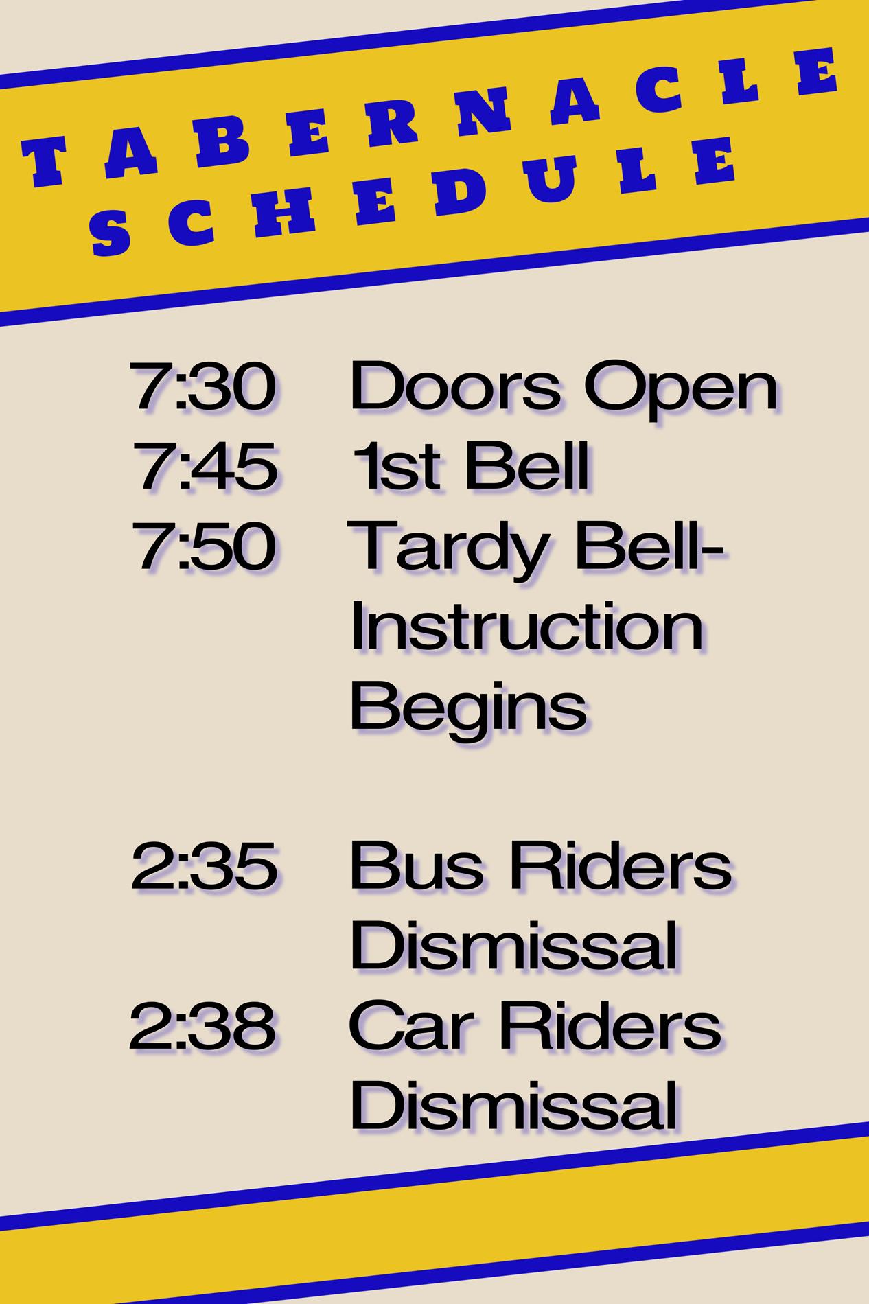 TAB Bell Schedule