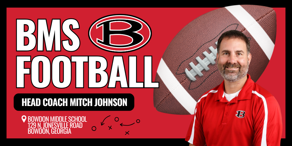 BMS Football Graphic with Head Coach Mitch Johnson