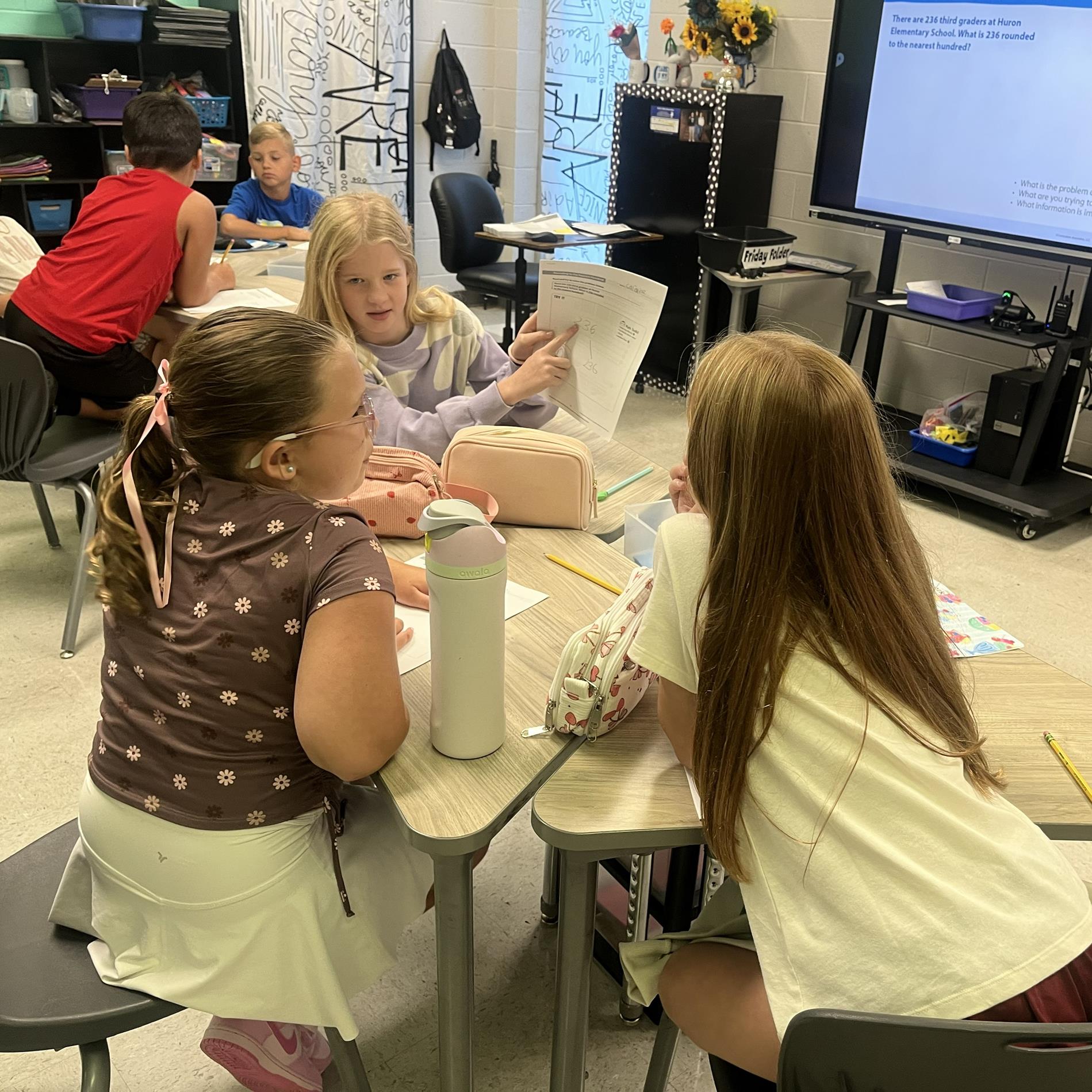 Student discuss a team assignment