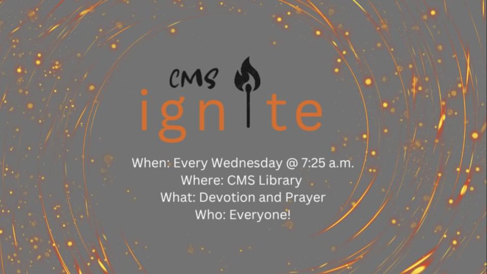 FCS Ignite Meets Wednesday Mornings in the Library at 7:25