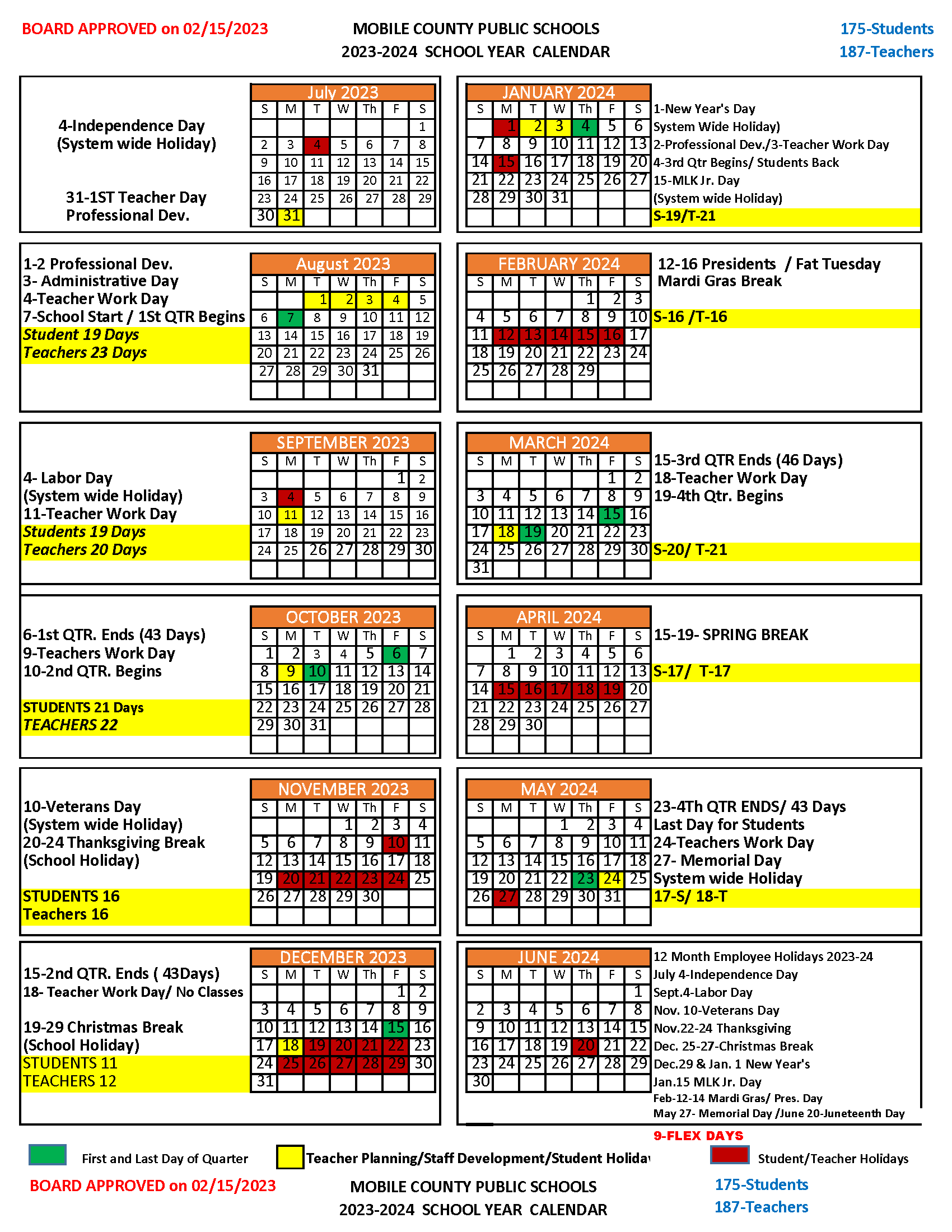 Mobile County Public Schools Calendar 20232024