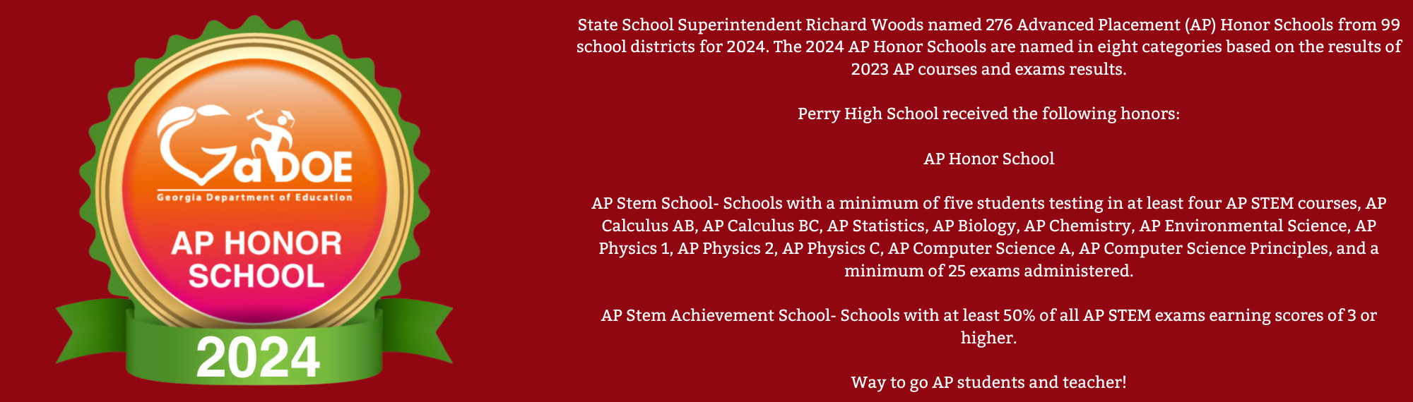 AP Stem award