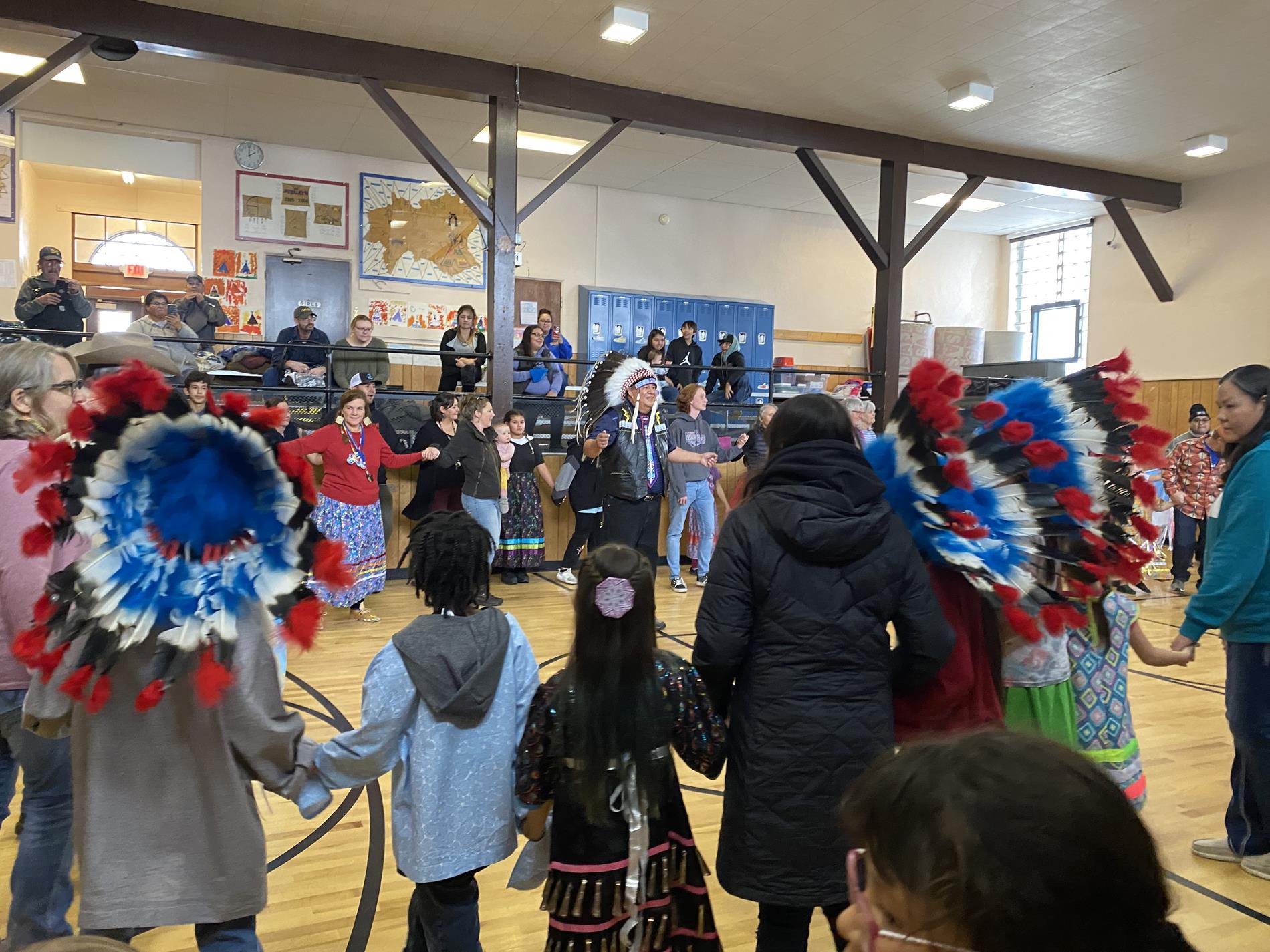 Students Participating in mini Pow-Wow