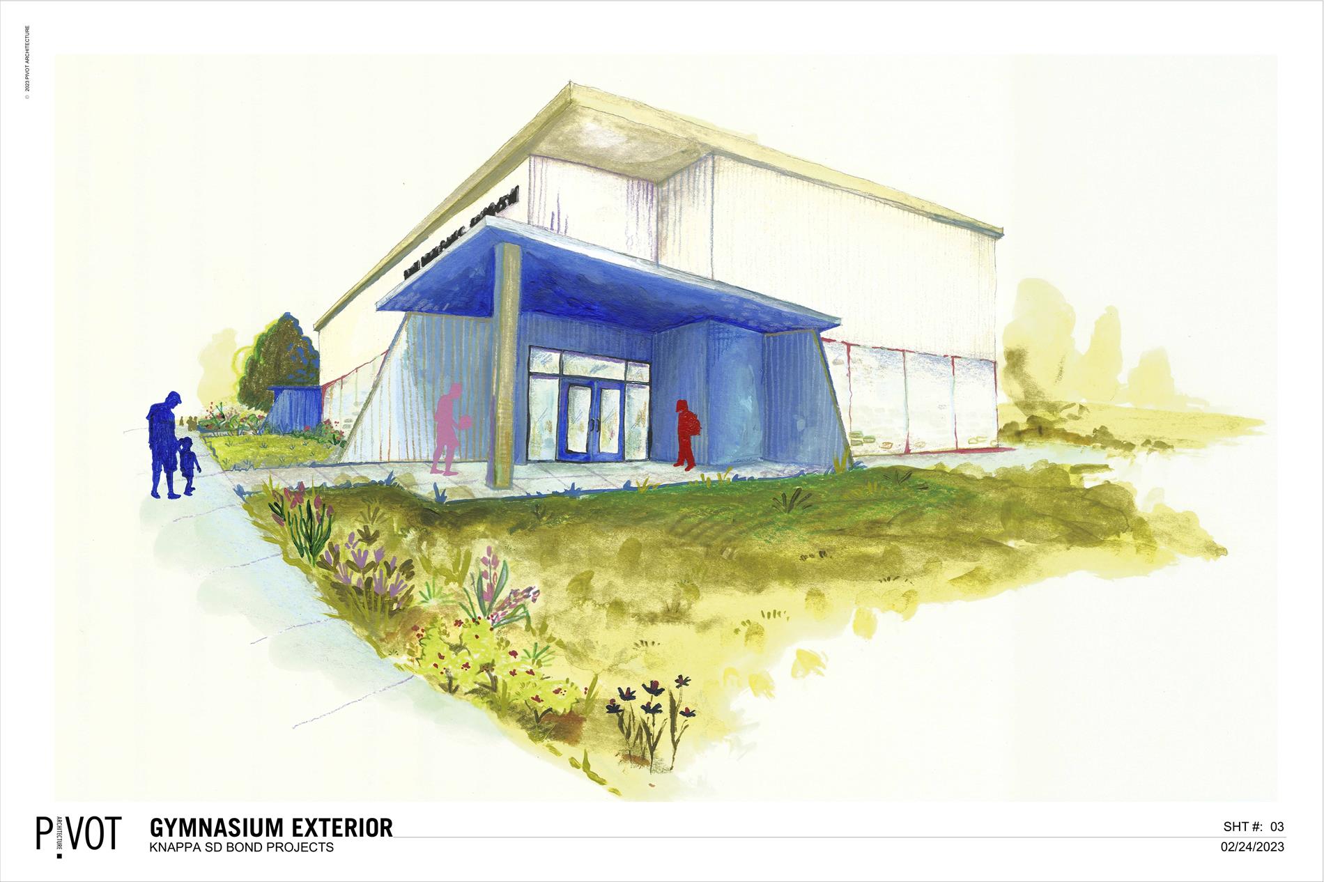 Artist rendition of the exterior of the new middle school gym addition