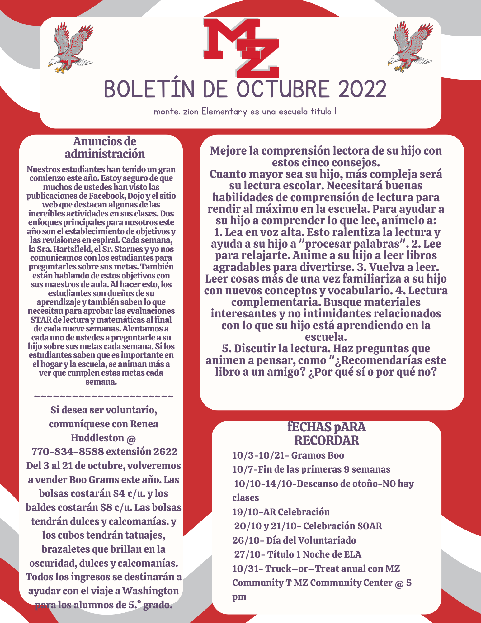 October Newsletter Spanish