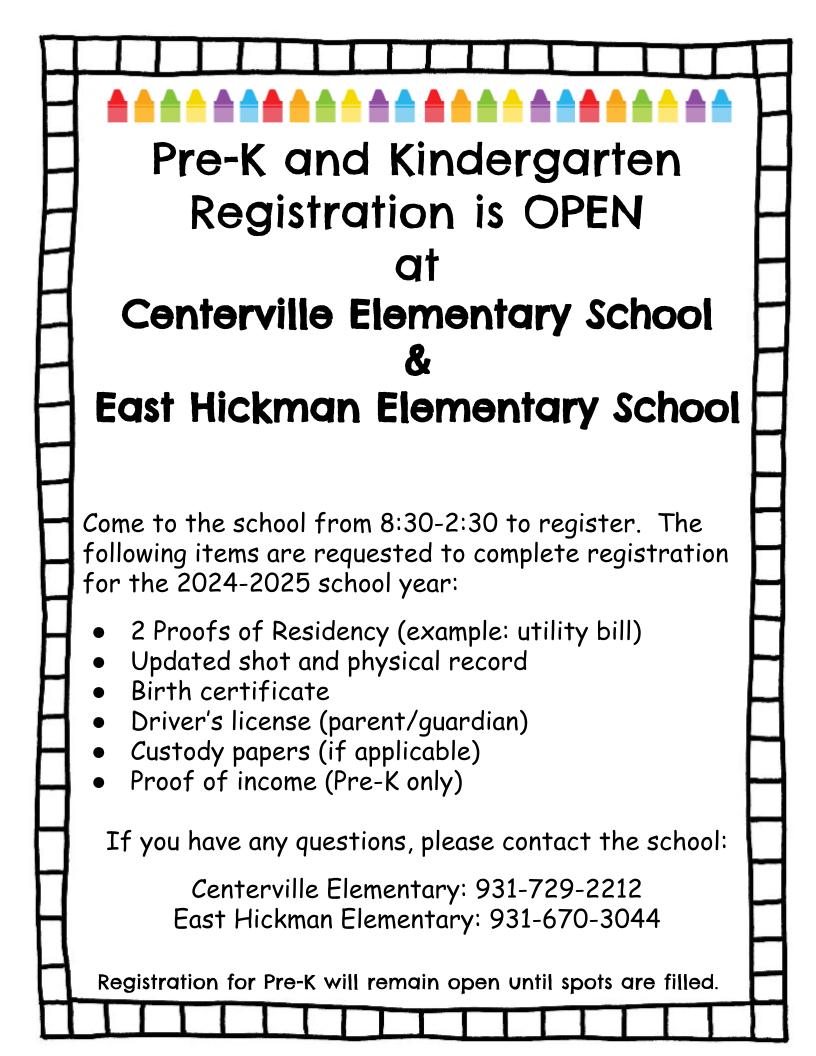 prek and kindergarten registration