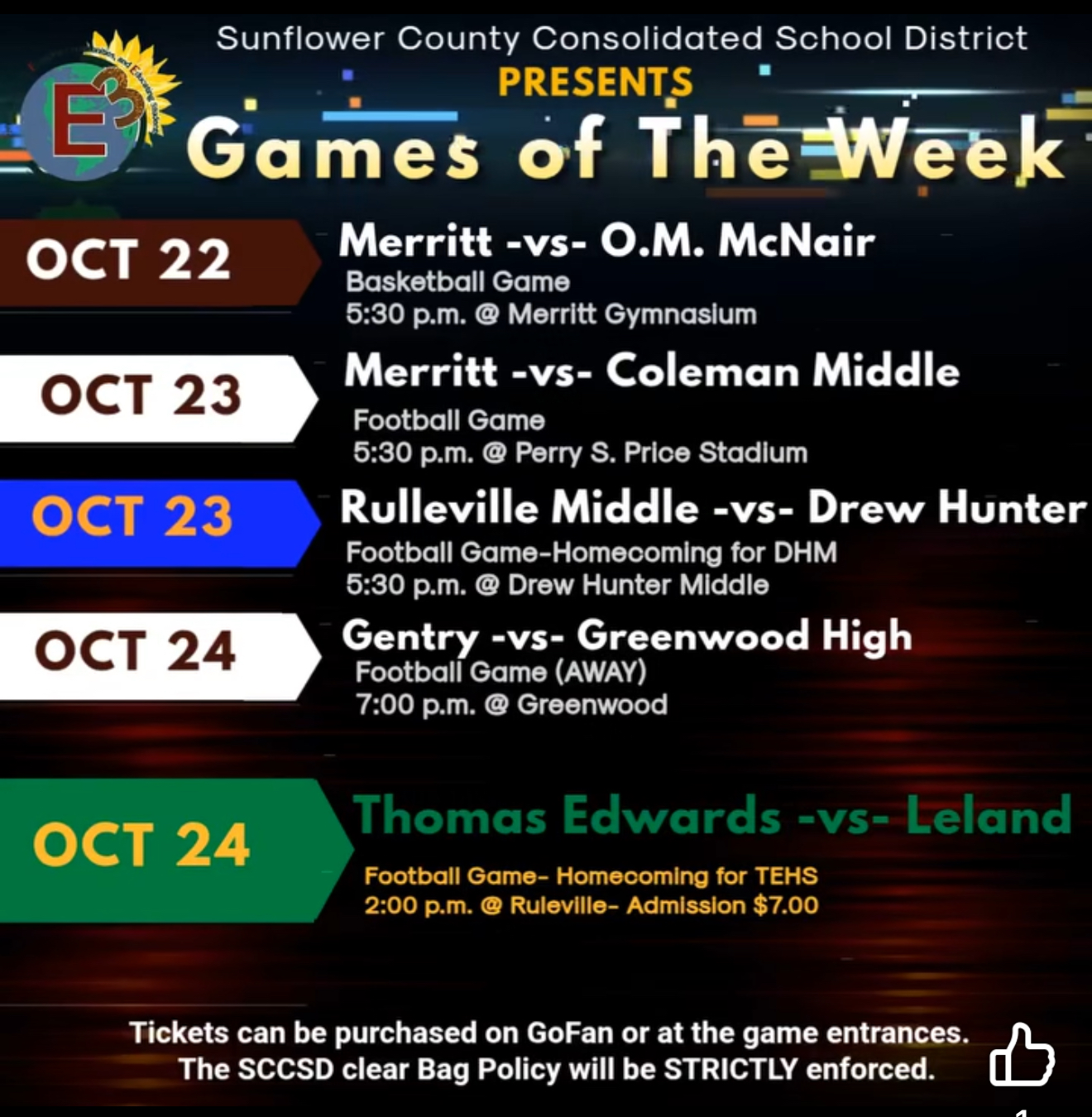 SCCSD Games of the Week SCCSD Games of the Week