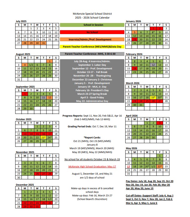 2026 School Calendar