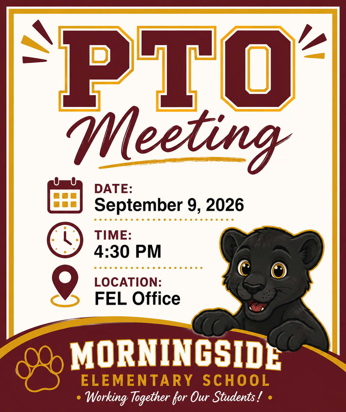 Please join us for our next PTO Meeting