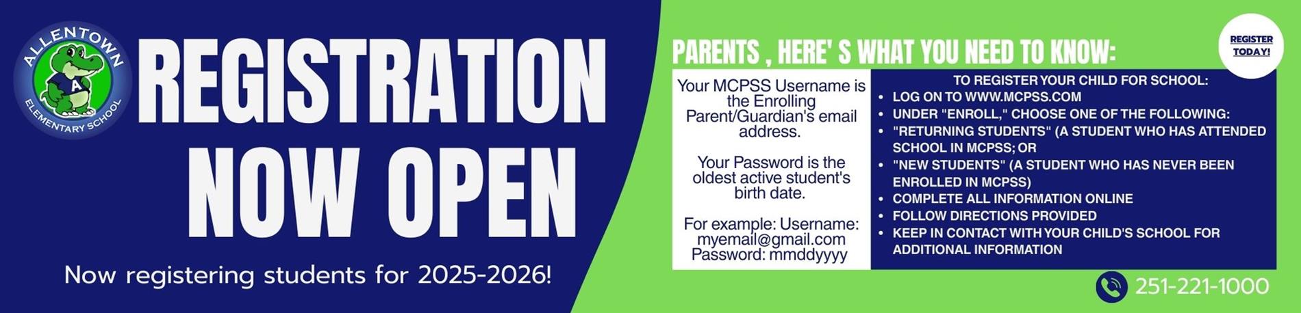 registration announcement