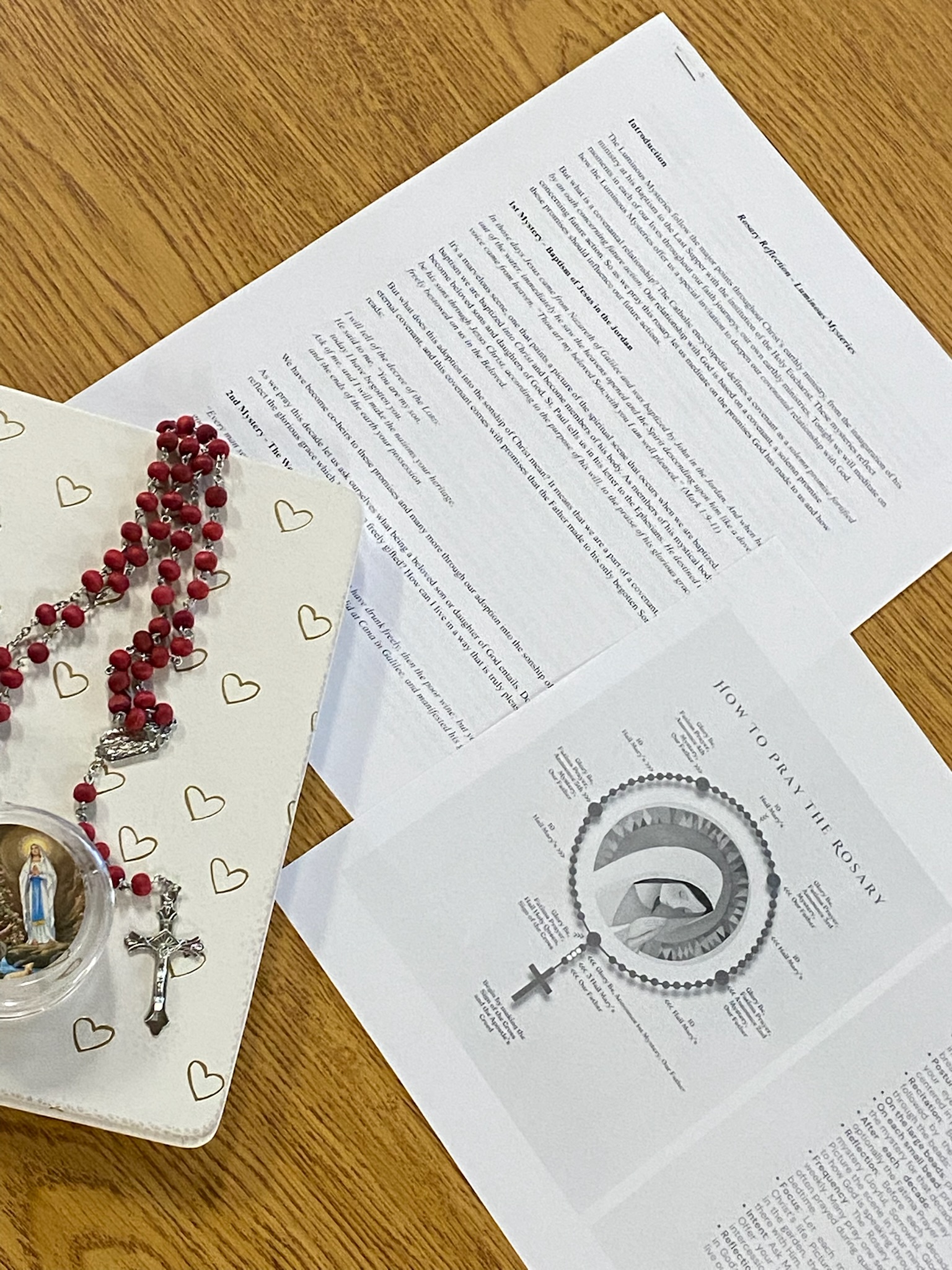 Handouts given at our first Rosary night