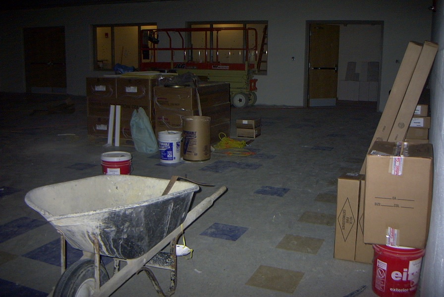 Student dining hall floor with equipment