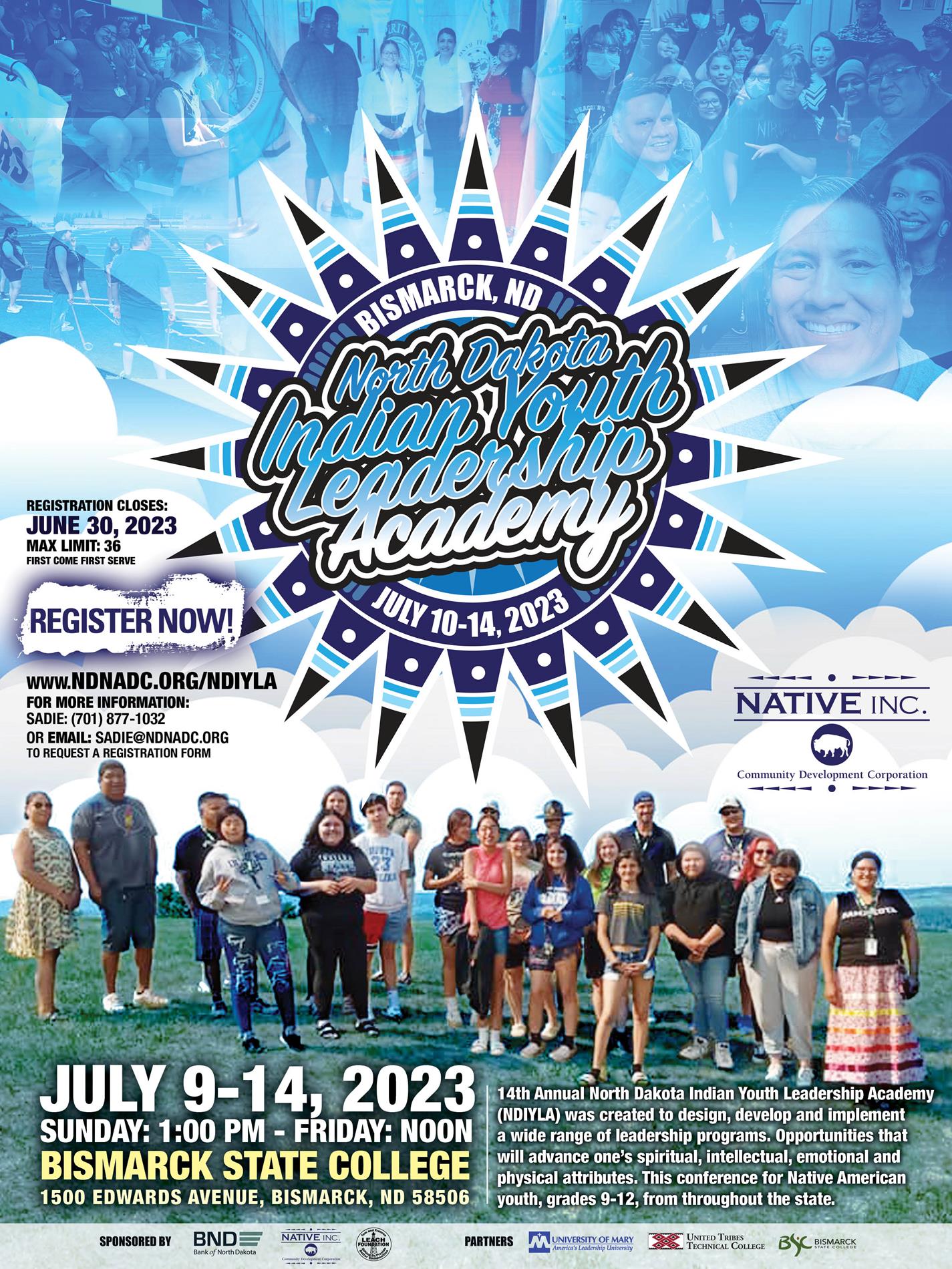 North Dakota Indian Youth Leadership Academy Flyer