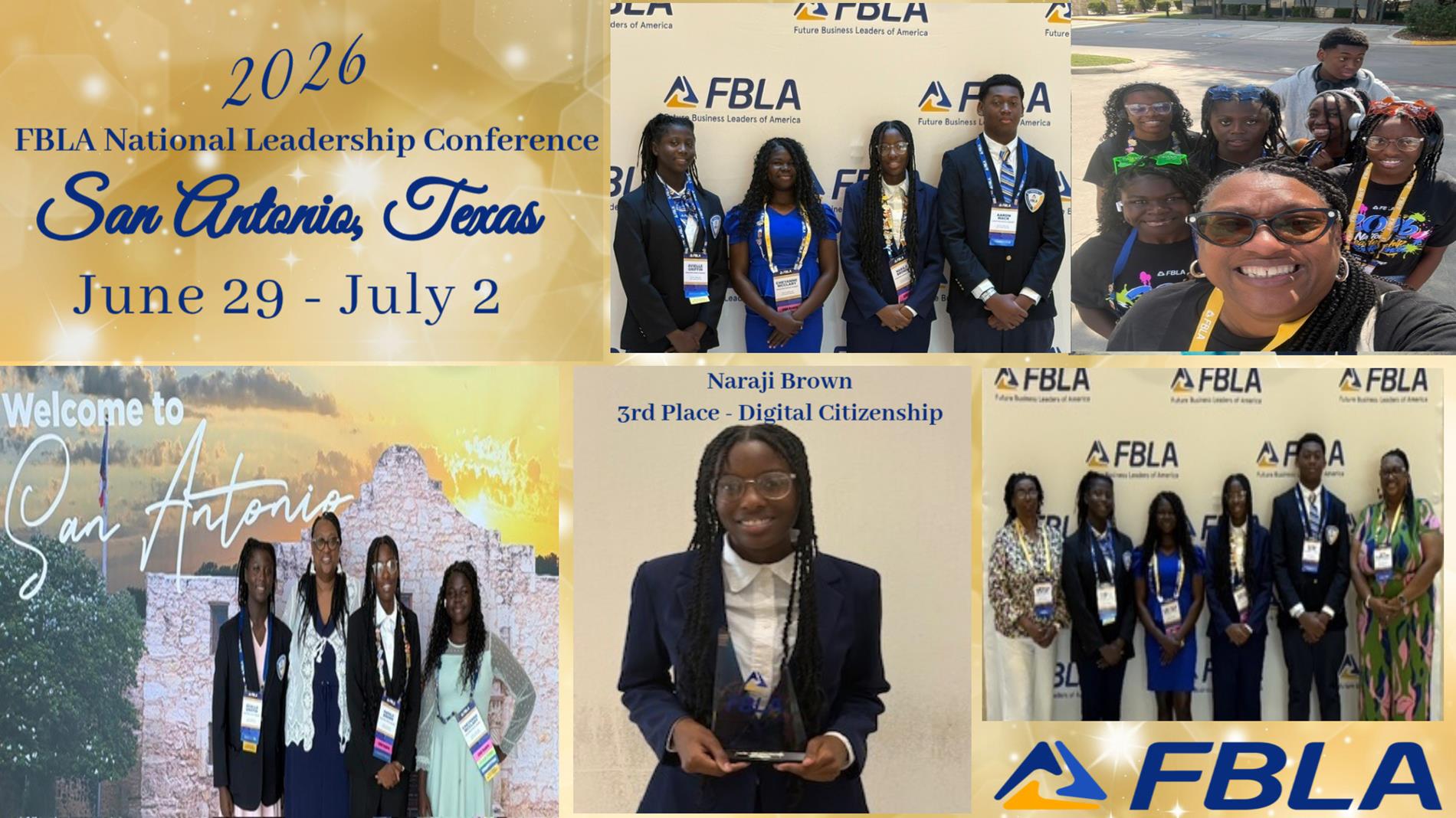 2026 KMMSA FBLA NLC SAN ANONIO, TEXAS JUNE 29- JULY 2. NARAJI BROWN 3RD PLACE DIGITAL CITIZENSHIP