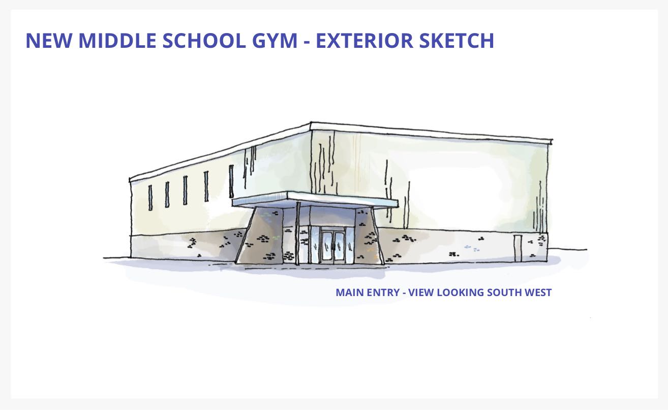 New Middle School Gym Exterior Sketch