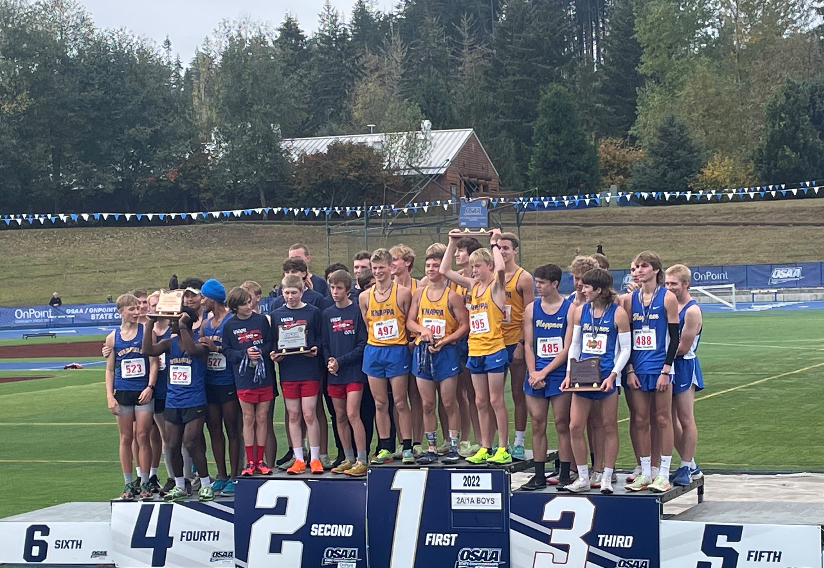 Cross Country Boys State Champs Team Podium Lineup