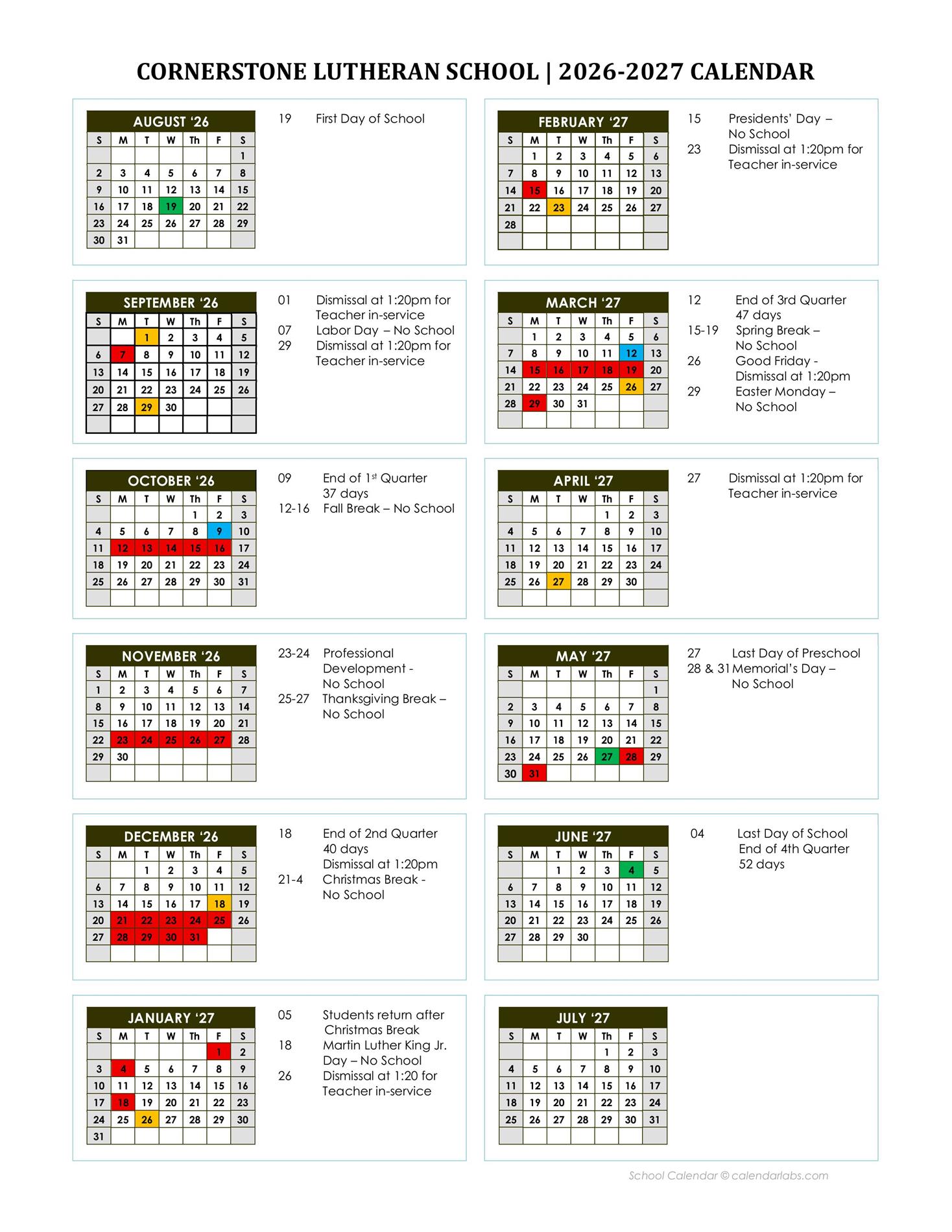School Calendar