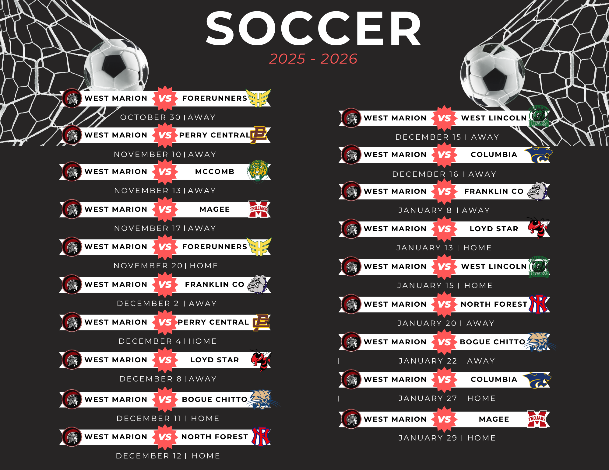 Soccer Schedule 