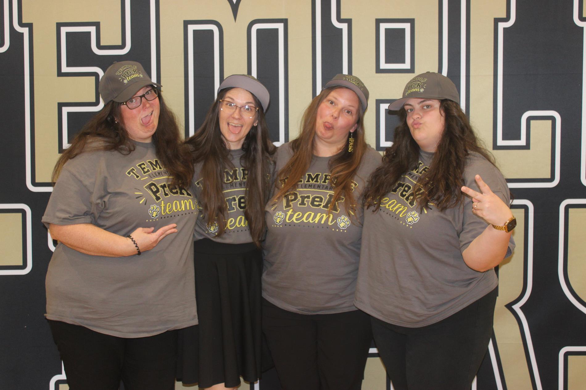 Prek Team making silly faces