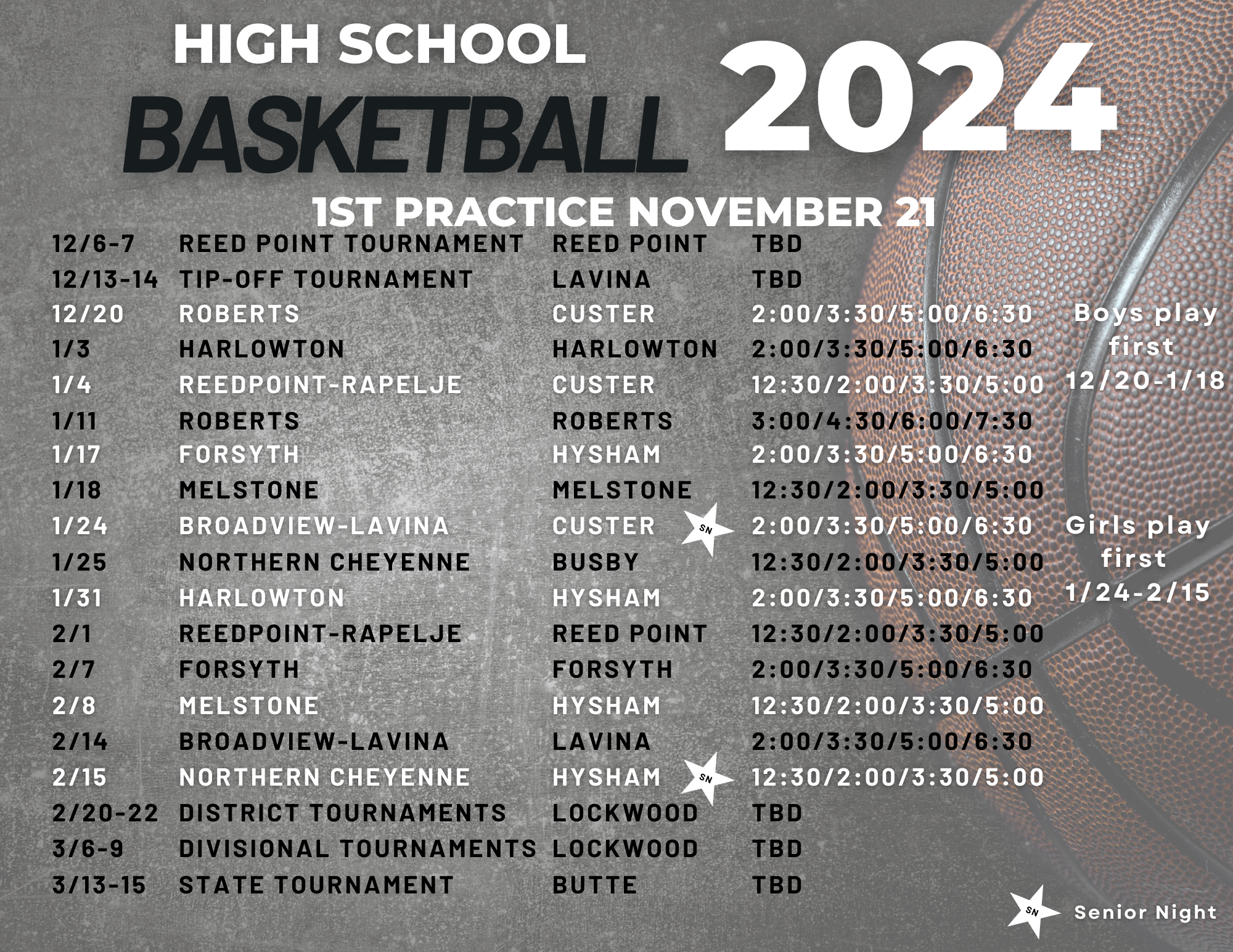 2024 hs bb schedule