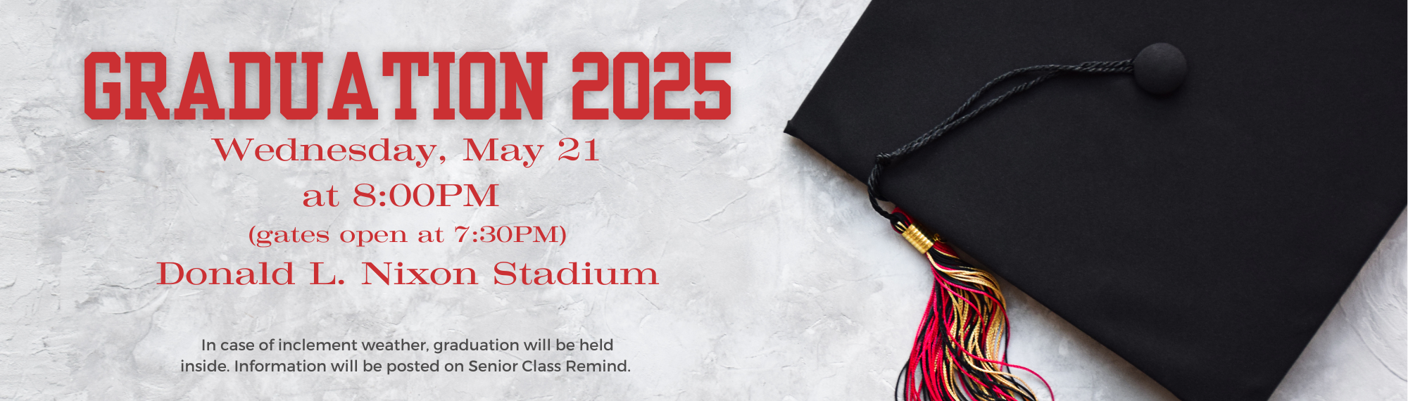 Graduation 2025 Wednesday May 21