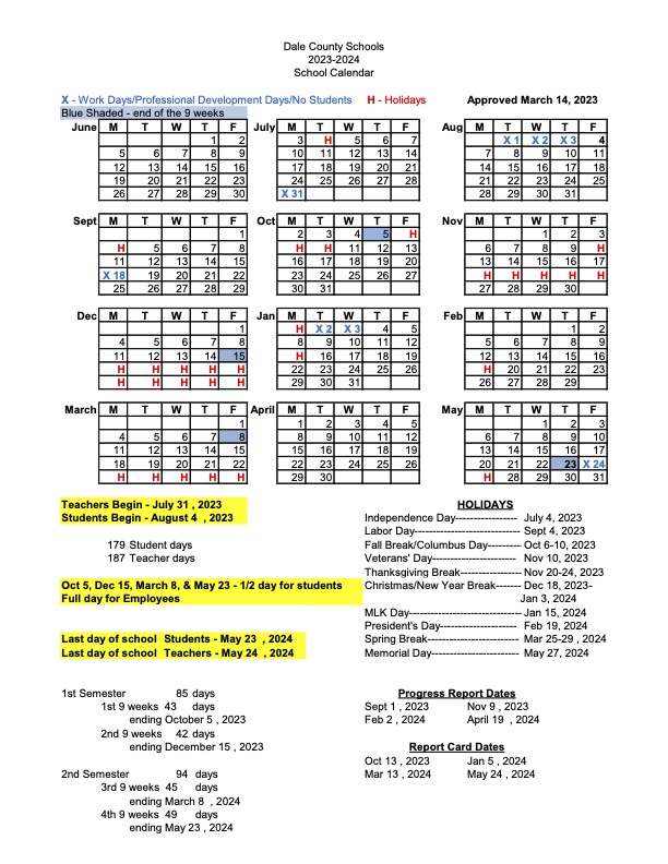 DCBOE Calendar
