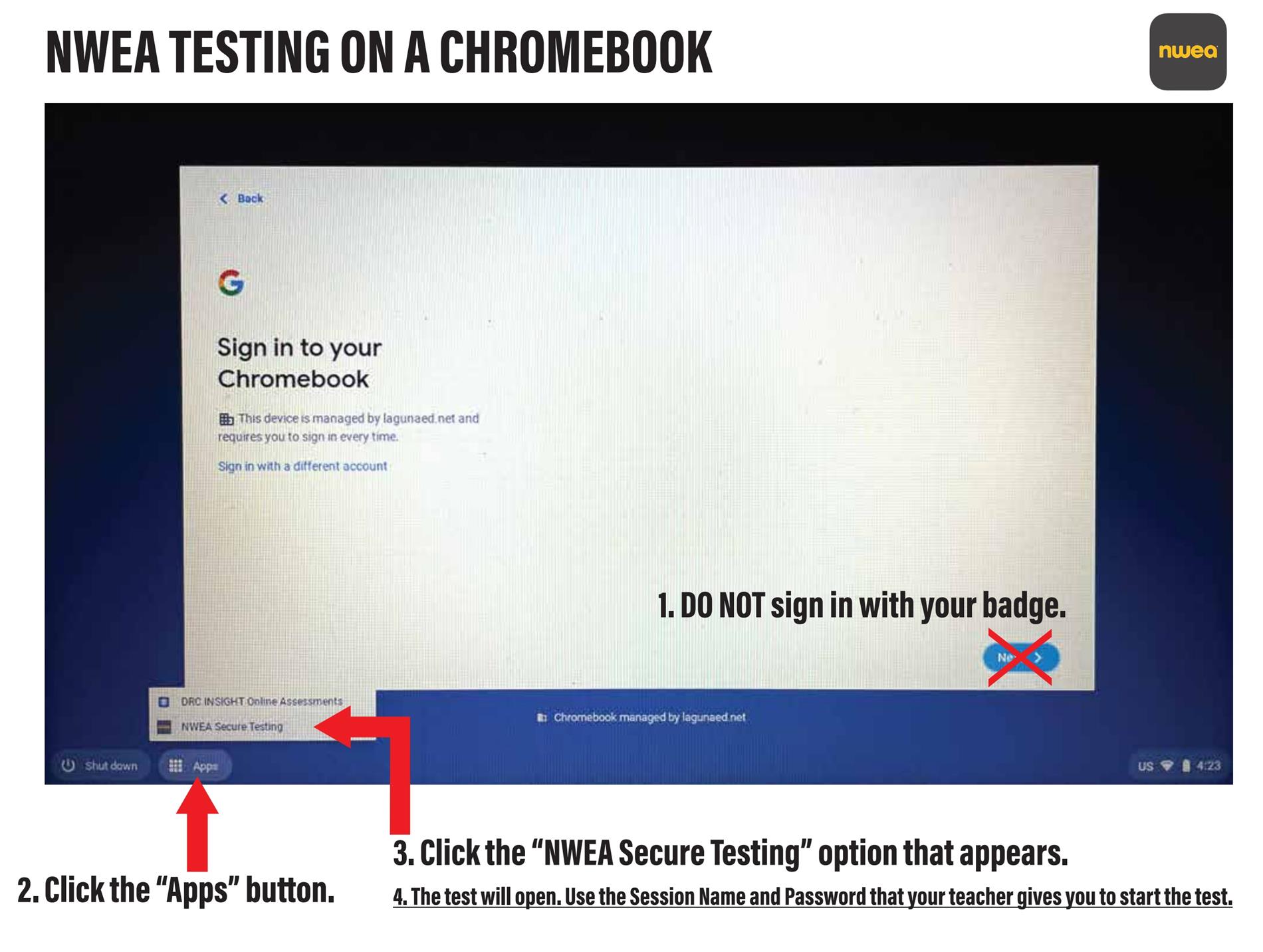 NWEA Testing on Chromebook
