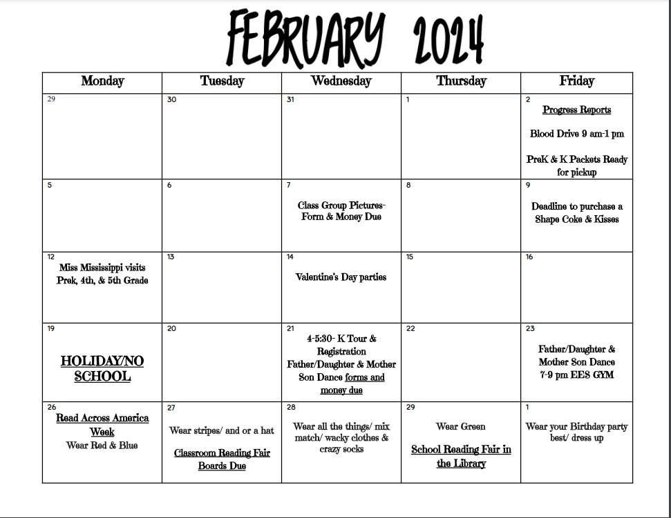 Feb. Calendar