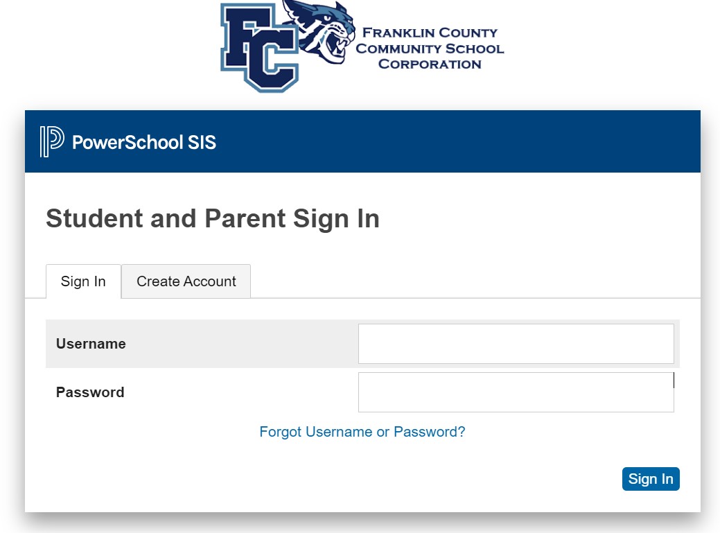 power school parent portal login screen