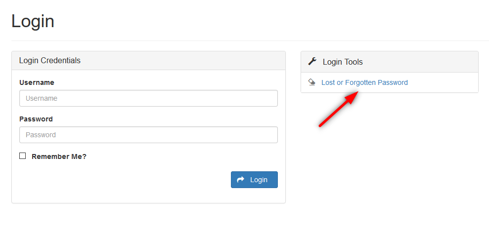 reset your user name or password