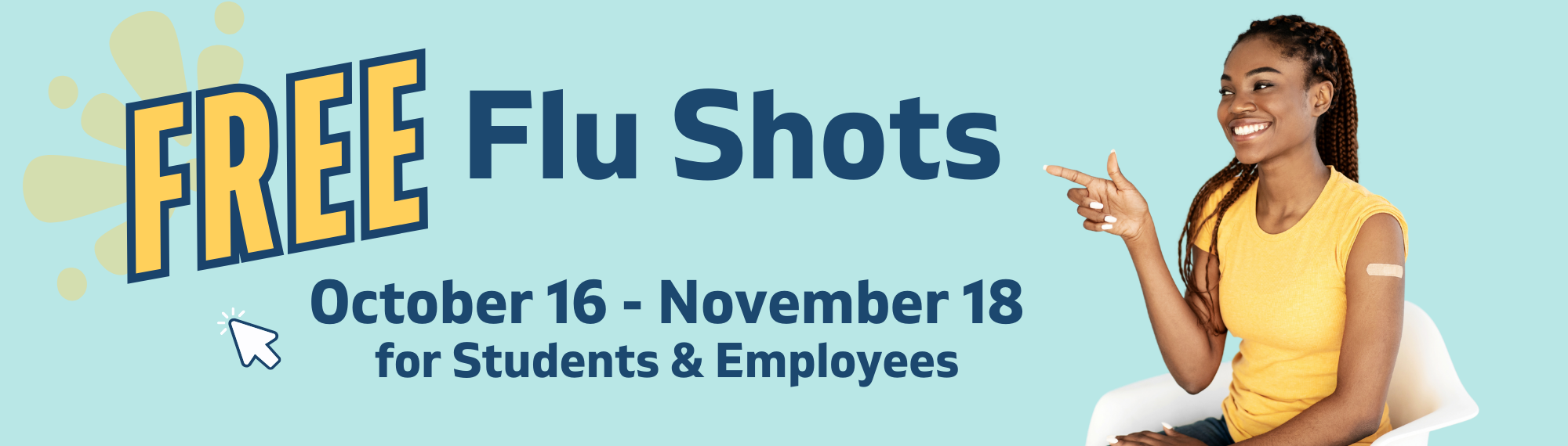 Free Flu Shots October 16-November 18 for Students & Employees