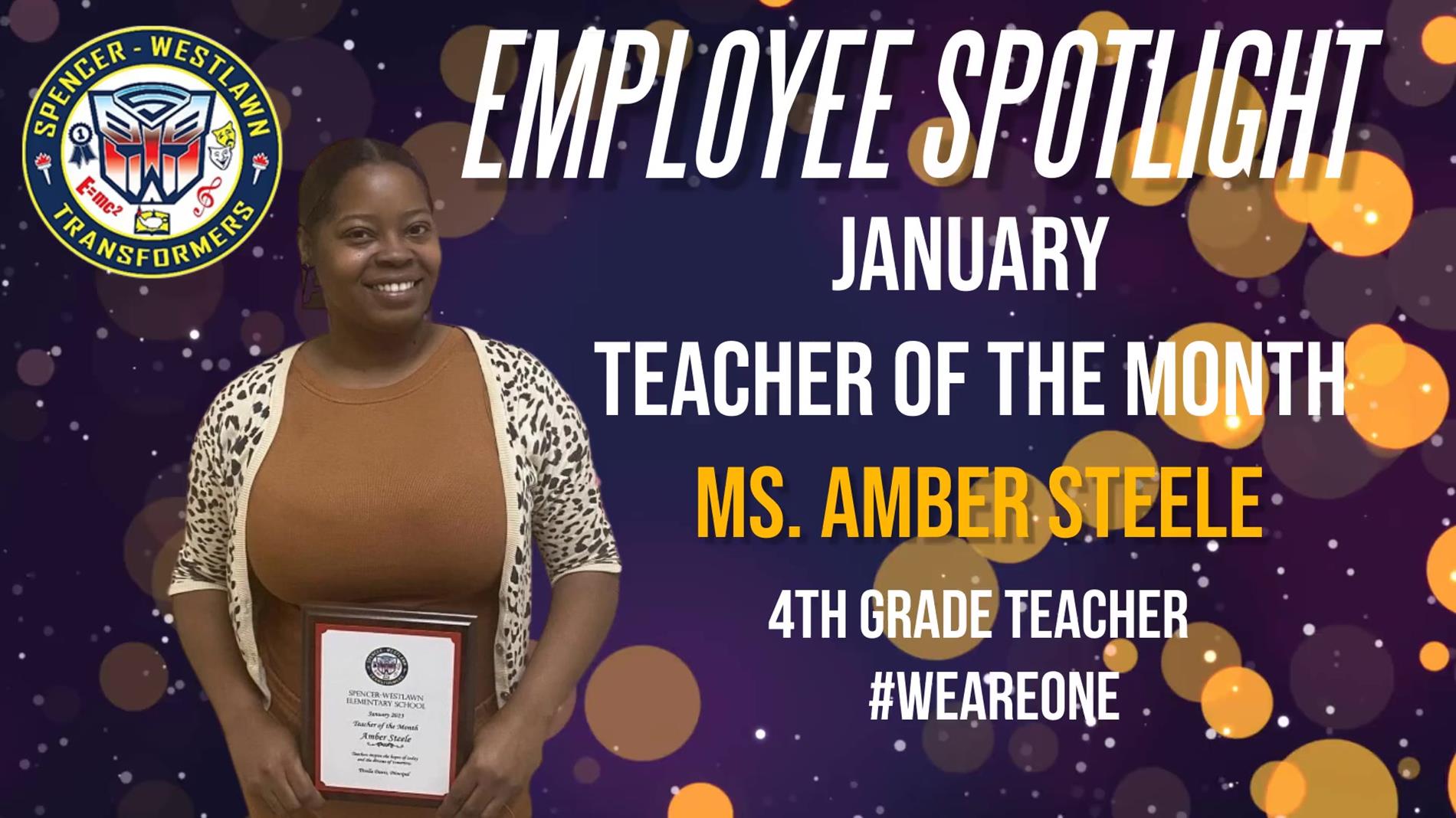 January Employee of the Month Amber Steele