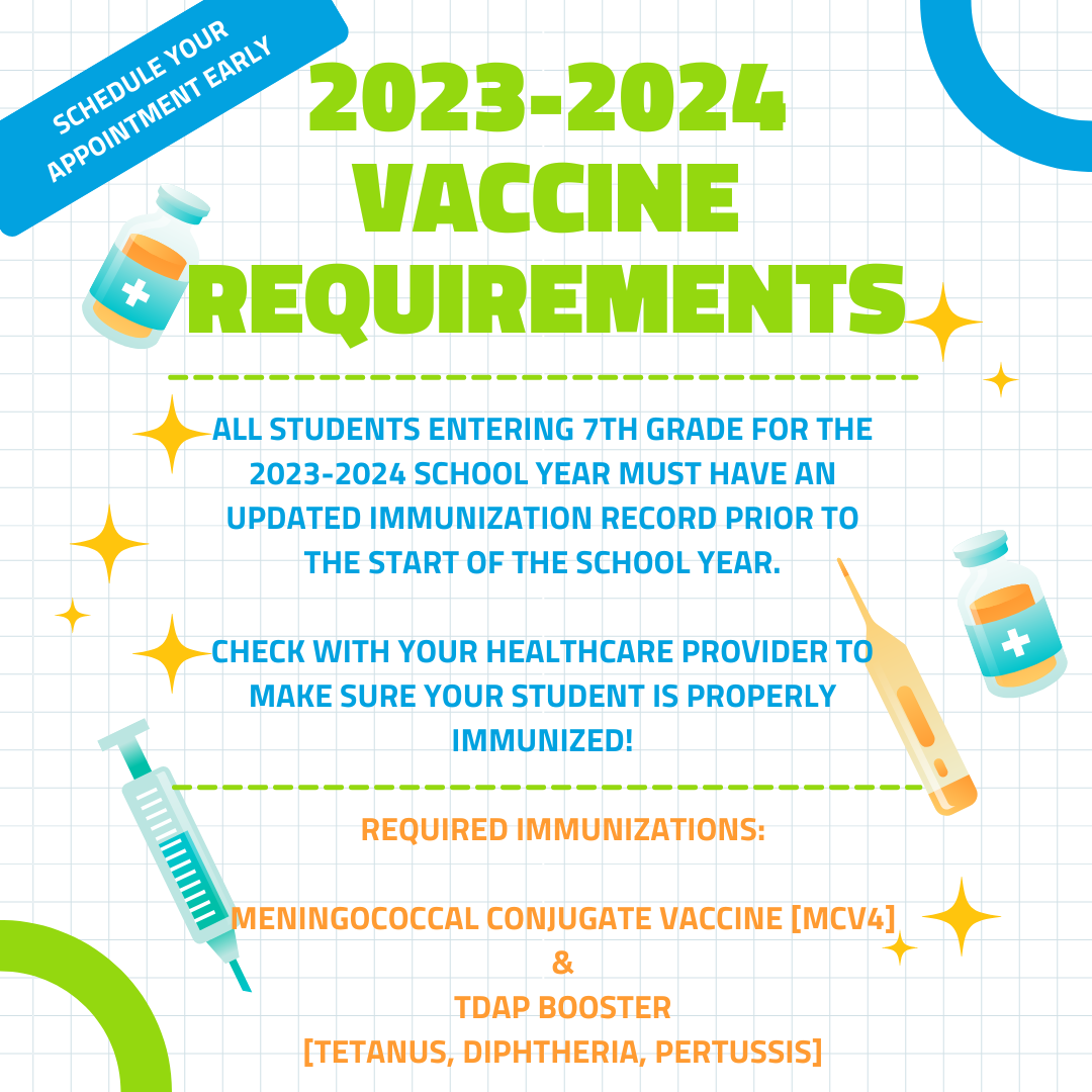 7th grade immunizations for 2023-24