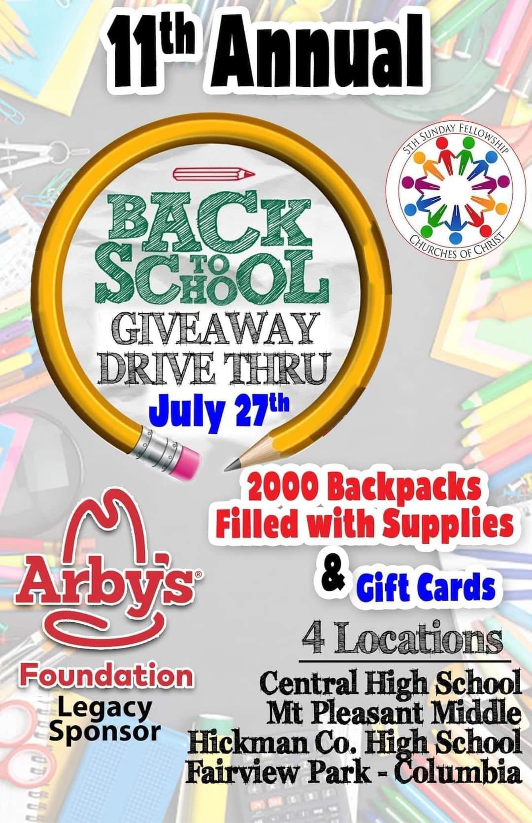 Arby's Back to School Give away