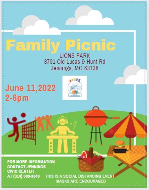 family picnic , June 11, 2022 2 to 6Pm