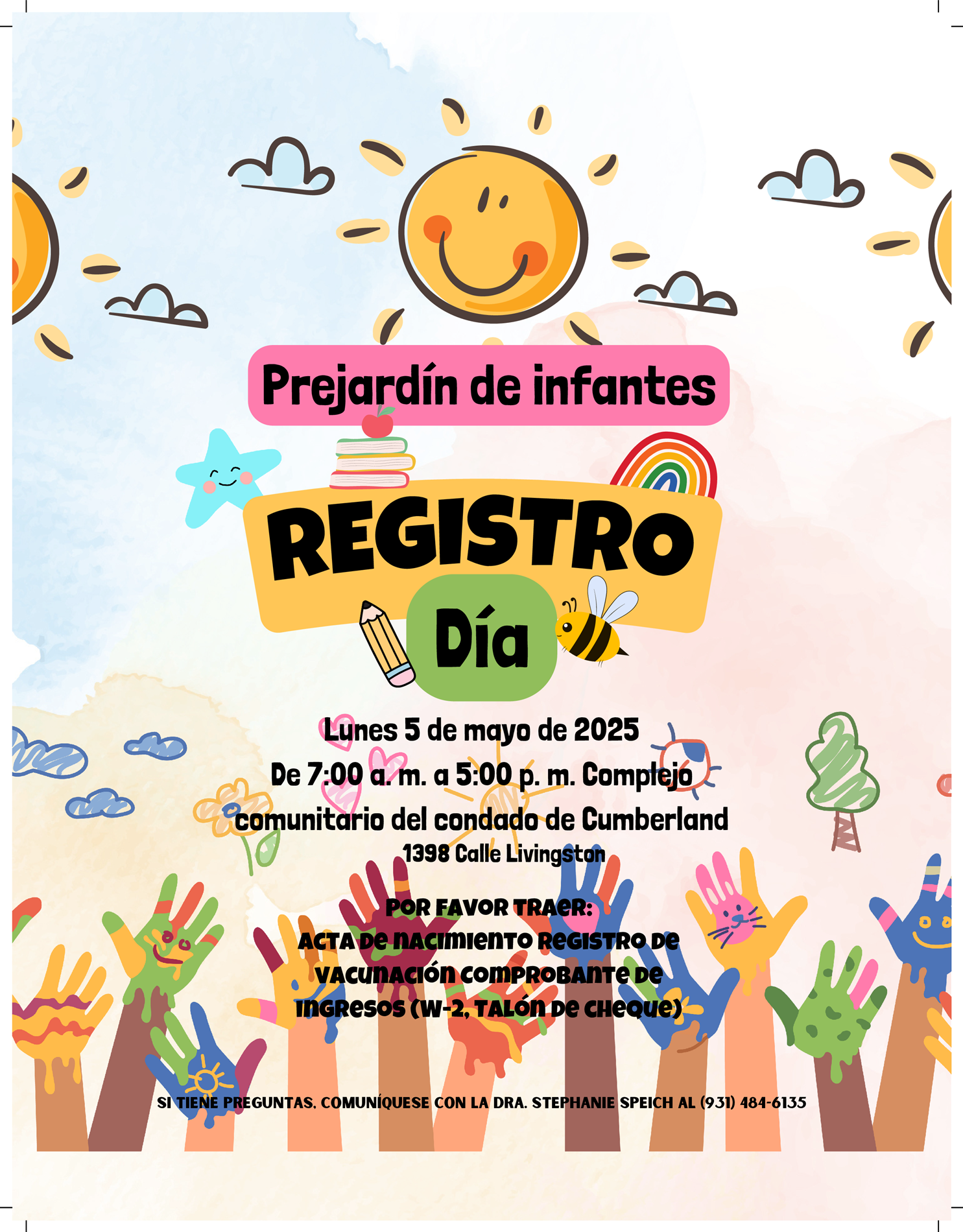 Pre-K registration 2025 banner in Spanish