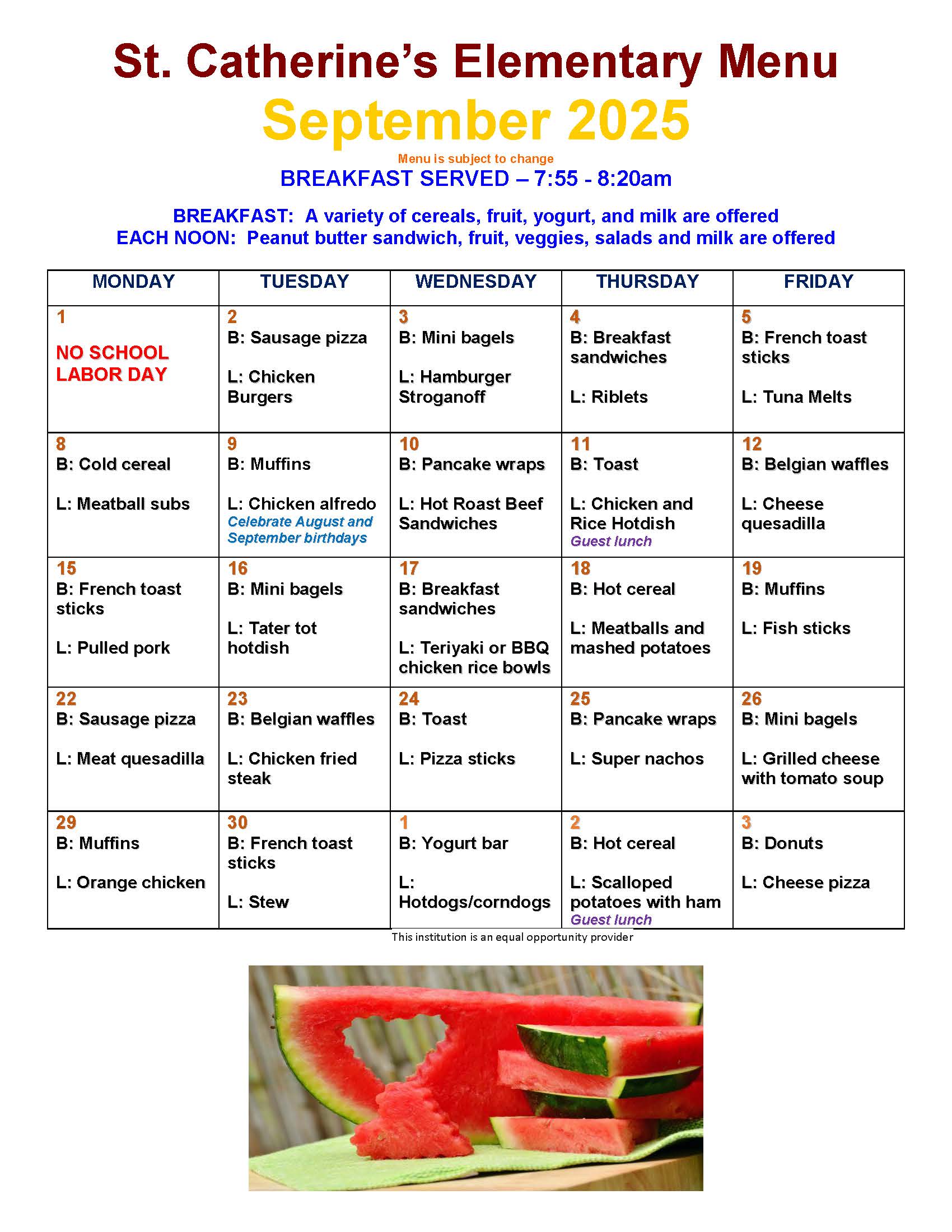 menu