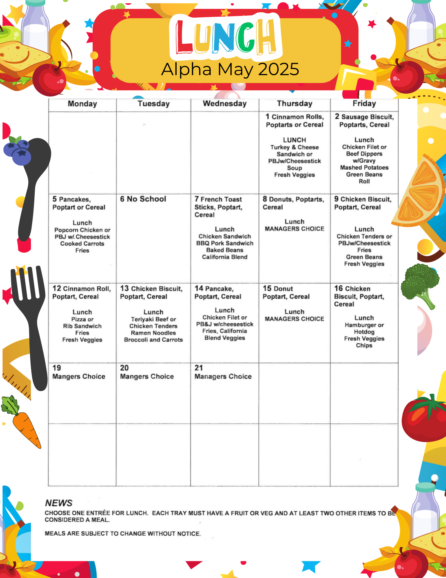 Lunch Menu Lunch Menu