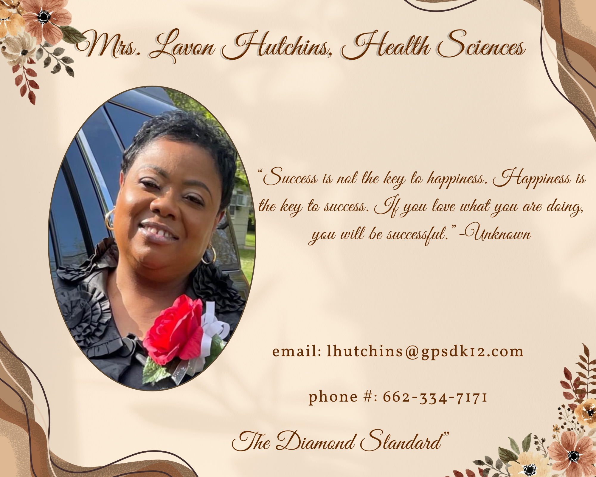 HS Instructor Mrs. L. Hutchins 
