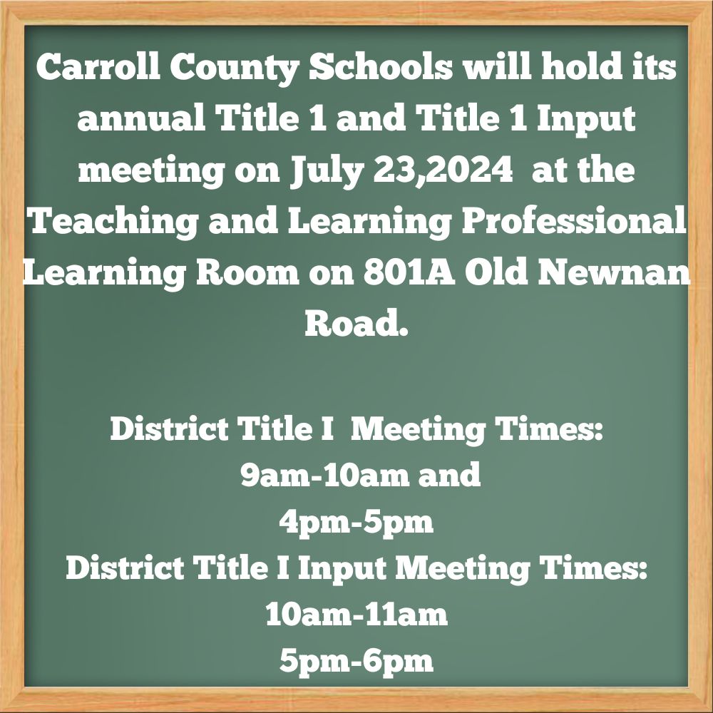 Carroll County title 1 meeting