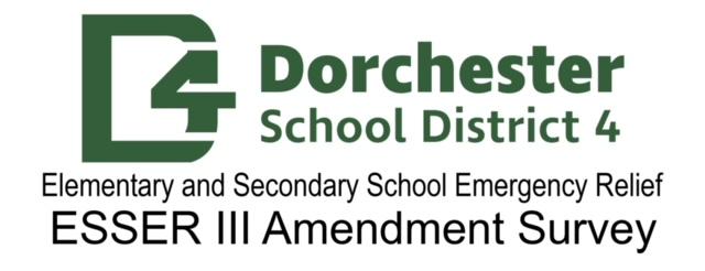 Dorchester logo with ESSER III Survey wording below
